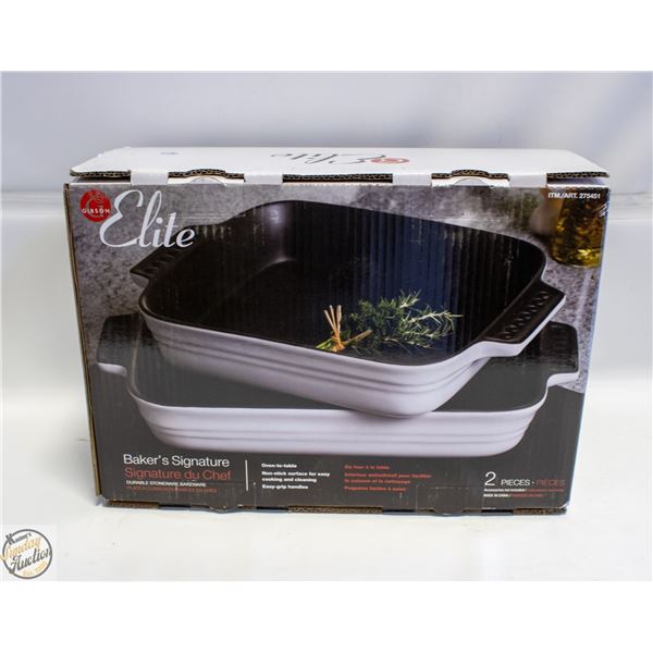 ELITE STONEWARE BAKING DISH SET IN BOX