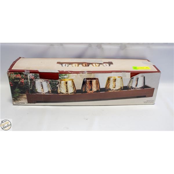 DECORATIVE CANDLE HOLDER SET WITH BOX