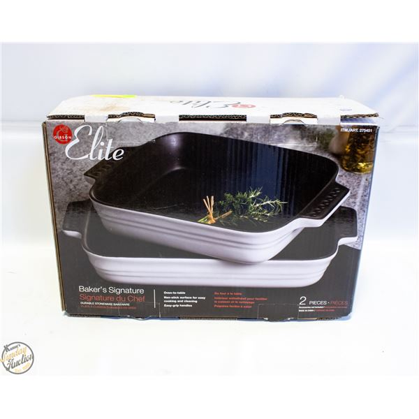 ELITE STONEWARE BAKING DISH SET IN BOX