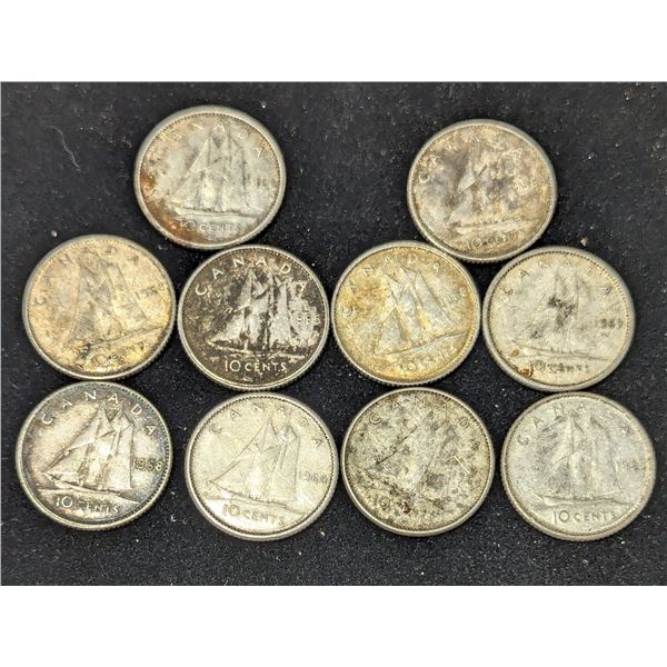 Lot of Canadian Silver Dimes