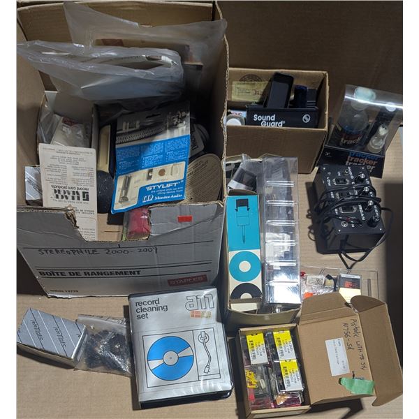 Lot of NOS Replacement Cartridges, Needles/Styluses, Record Care Products, & More