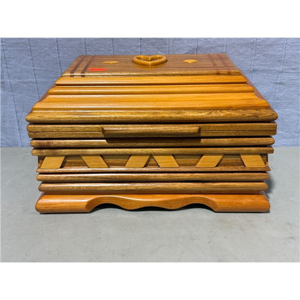 Velvet-Lined Wooden Jewelry Box