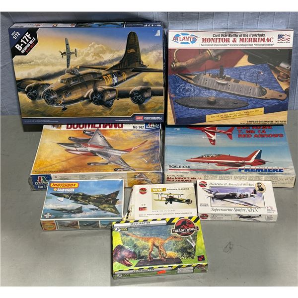 Lot of Assorted Model Kits w/ Military & Jurassic Park