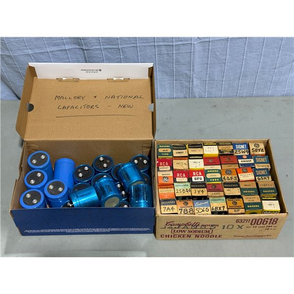 Lot of Capacitors & Radio Tubes