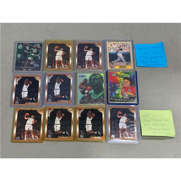 Lot of Paul Pierce & Dirk Nowitzki Rookie Cards & 1987 Topps Barry Bonds Rookie Error Card