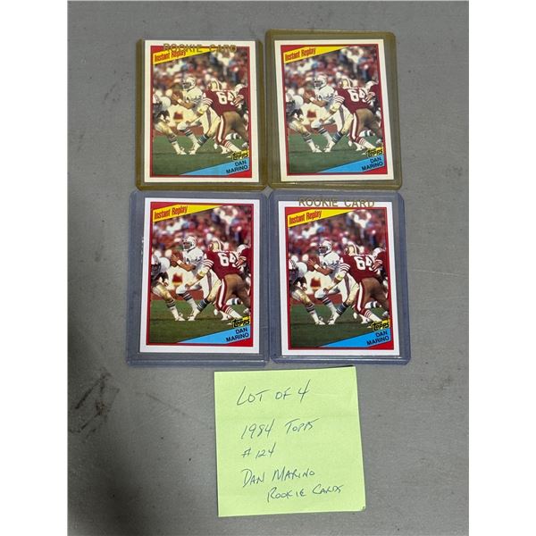 4 1984 Topps #124 Dan Marino Rookie Cards