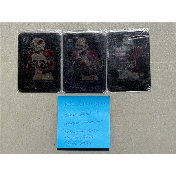 3 2013 Panini "Black" Metal NFL Rookies w/ Mathieu, Taylor, & Brown