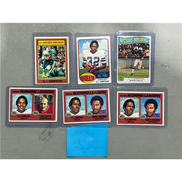 Lot of 1973-76 OJ Simpson Topps NFL Cards