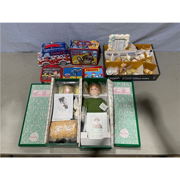2 Mother Goose Dolls, Assorted Lunch Boxes, & Cherished Teddies