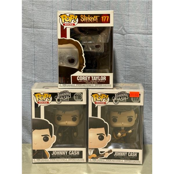 2 Johnny Cash & 1 Slipknot Funko Pop! Vinyl Figures