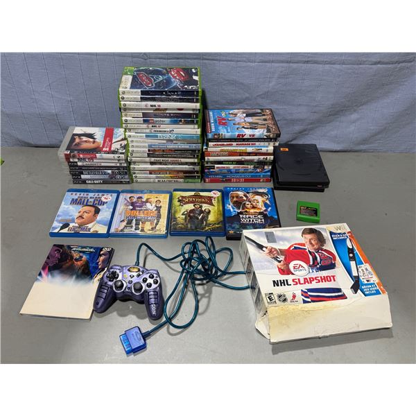Lot of Assorted Video Games, DVDs, & Blu-Rays