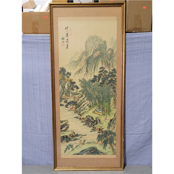 Framed Asian Silk Art