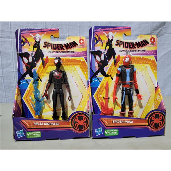 2 Sealed Hasbro Spider-Man Miles Morales & Spider-Punk Action Figures