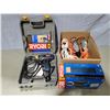 Image 1 : Ryobi Drill, Sheet Finish Sander, Extension Cords, & Worklights