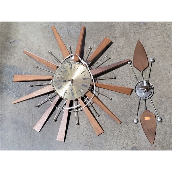Space Age Atomic Starburst Clock & Candleholder