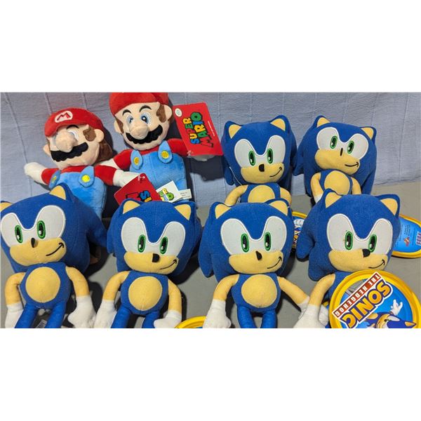Team Sonic Plushies + Mario