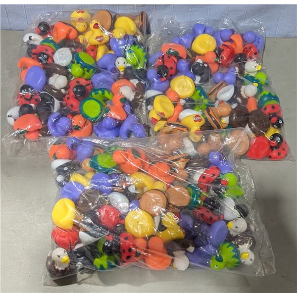 3 Bags of 50 assorted Rubber Ducks