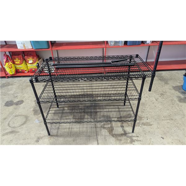 Black Wire Rack, Broken bottom leg Functional 3ft x 2ft x 4ft