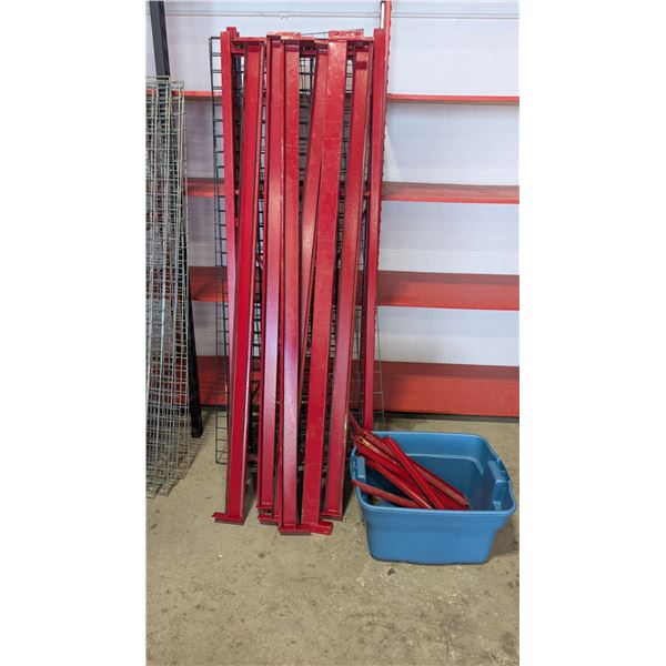 Large Red Metal Frame Rack, with wire shelves