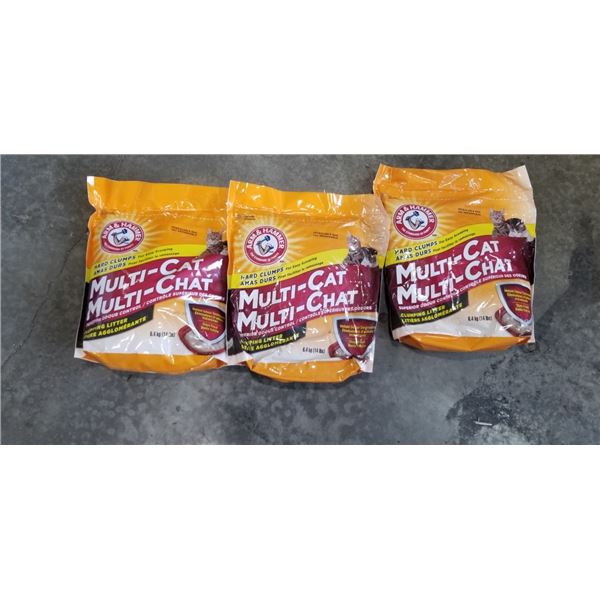 3 NEW 14 LBS ARM AND HAMMER MULTI CAT CLUMPIMG  LITER