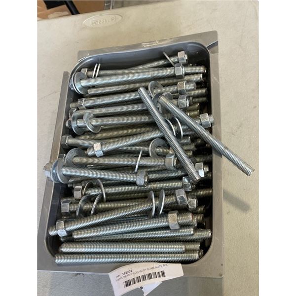 100PC READY ROD WITH SOME NUTS AND BOLTS, 7 INCH LENGTHS