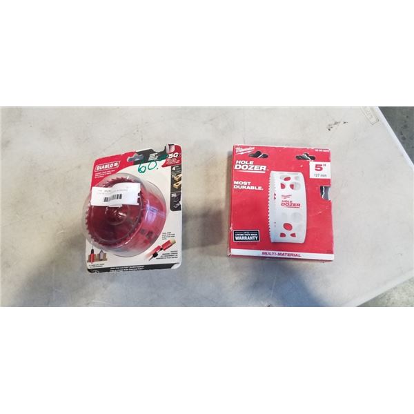 2 NEW HOLE DOZER BALDES - MILWAUKEE 5" AND DIABLO 4"