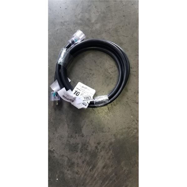 AS NEW LIFESUPPLY 10FT BLACK  INDOOR OUTDOOR 3 WIRE GROUNDED AND LIGHTED EXTENSION CORD, 10AWG