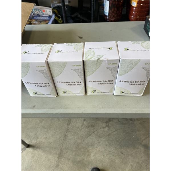 4 BOXES OF NEW STIR STICKS