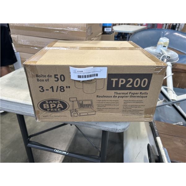 CASE OF 50 3-1/8 THERMAL PAPER ROLLS