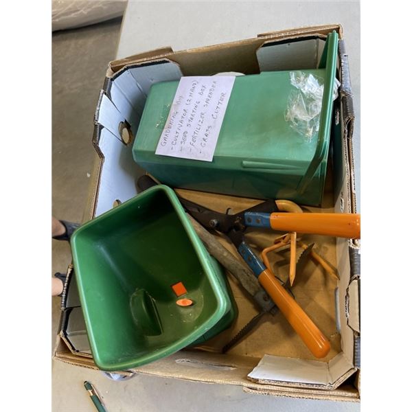 TRAY OF GARDEN SUPPLIES