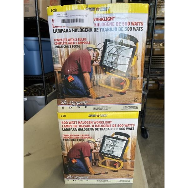 2 NEW 500 WATT HALOGEN WORK LIGHTS