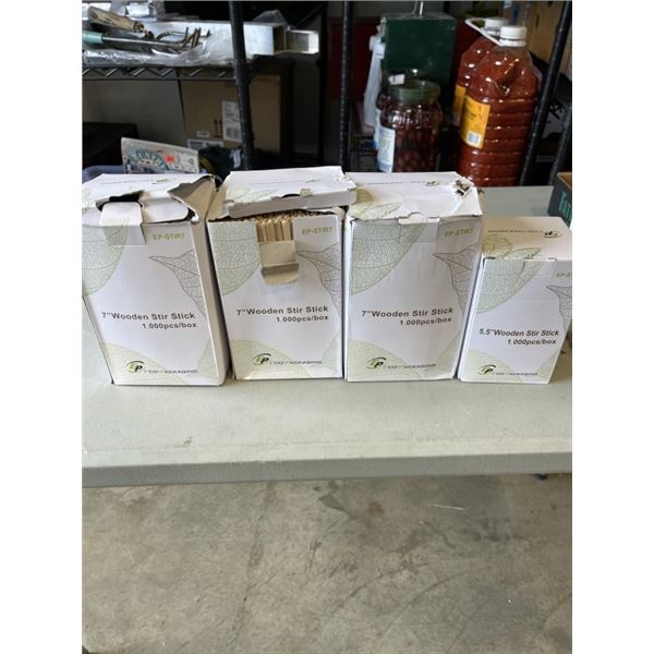 4 BOXES OF NEW STIR STICKS