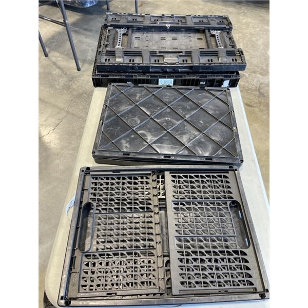 4 BLACK FOLDING CRATES