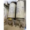 Image 2 : ASSORTED METAL STORAGE CANNISTERS, AIR TANK, ABS PLASTIC ENDS, LARGE ONE IS 14 INCH AND SET OF MANN 