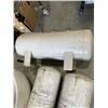 Image 3 : ASSORTED METAL STORAGE CANNISTERS, AIR TANK, ABS PLASTIC ENDS, LARGE ONE IS 14 INCH AND SET OF MANN 