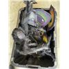 Image 1 : HALLOWEEN DECOR INCLUDING LARGE SPIDER, RUBBER BATS, SPOTLIGHT ETC