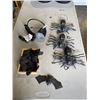 Image 5 : HALLOWEEN DECOR INCLUDING LARGE SPIDER, RUBBER BATS, SPOTLIGHT ETC