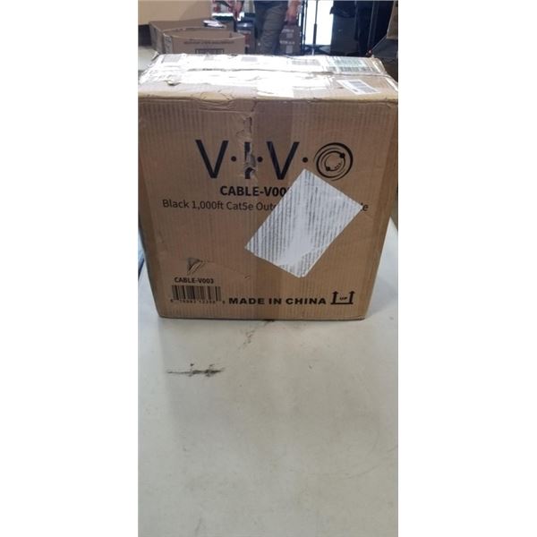 NEW SPOOL OF BLACK VIVO CAT5E OUTDOOR CABLE