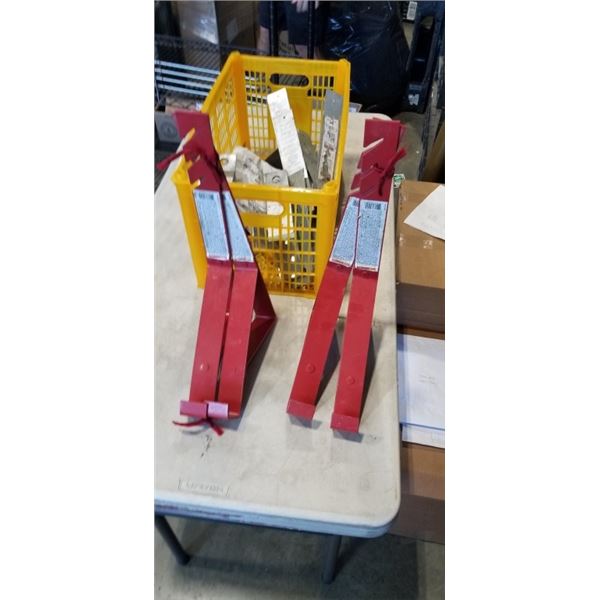 2 SETS OF ROOF BRACKETS AND 13 ROOF ANCHOR BRACKETS
