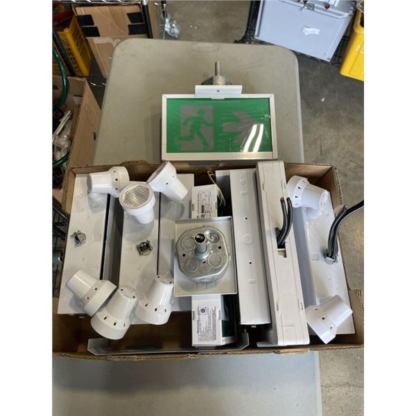 ASSORTED EMERGENCY AND EXIT SIGNS