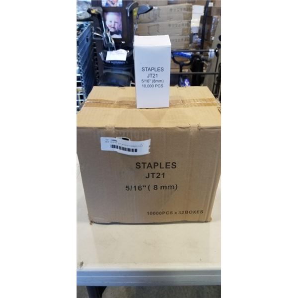 NEW CASE OF 5/16" STAPLES 10000PCS PER PACK, 32 PACKS, 320,000 STAPLES TOTAL