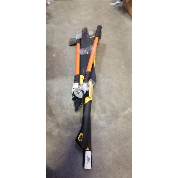 SPLITTING MAUL, AXE, SAW AND PRUNERS
