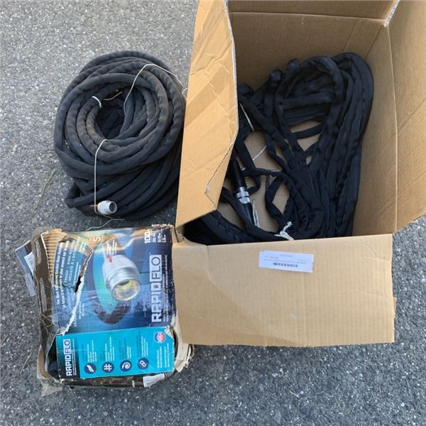BOX OF 3 GARDEN HOSES RAPIDFLO AND MORE STORE RETURNS