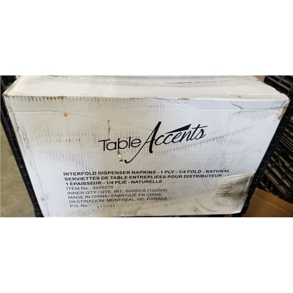 CASE OF INTREFOLD DISPENSER NAPKINS 1 PLY 1/4 FOLD  TABLE NAPKINS