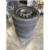 Image 2 : GOODYEAR NORDIC WINTER 215/60 R16 SNOW TIRES ON RIMS