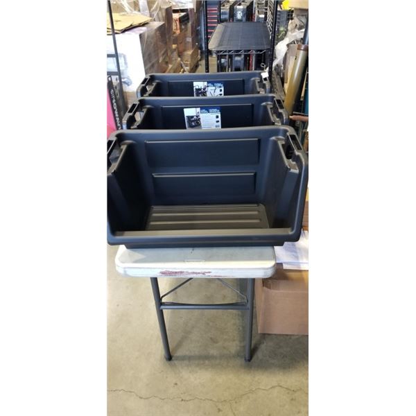 3 EXTRA LARGE HEAVY DUTY STACKING BINS