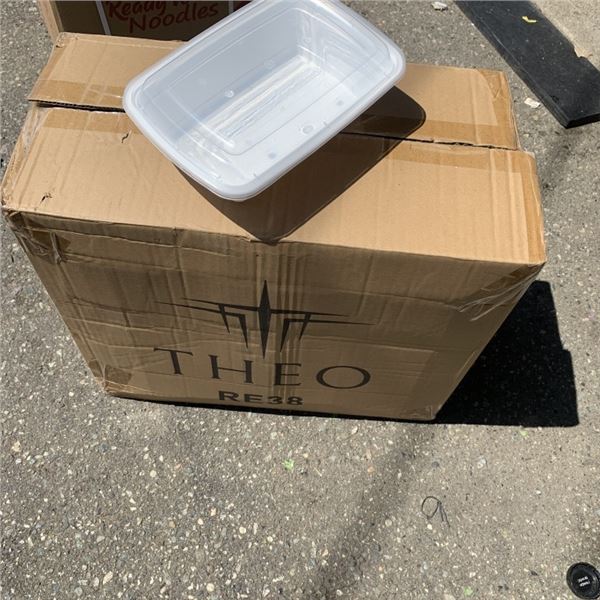 CASE OF NEW THEO RE38 CONTAINERS WITH LIDS 150 SETS