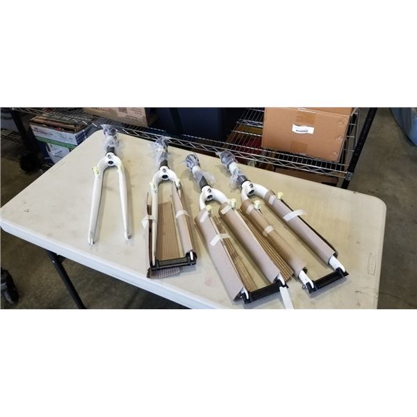 4 NEW WHITE BIKE FORKS