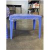 Image 2 : 5 NEW BLUE STACKING PATIO SIDE TABLES 25"x17"