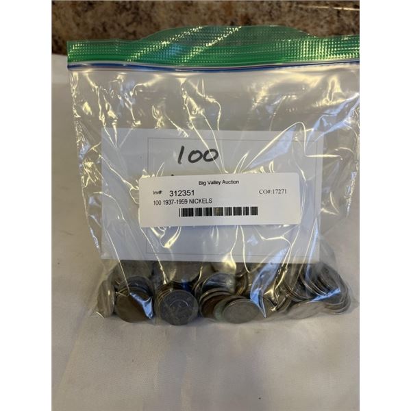 100 1937-1959 NICKELS